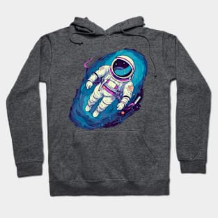 Adventurous Astronaut Floating in Space - Unique Space Exploration Design Hoodie